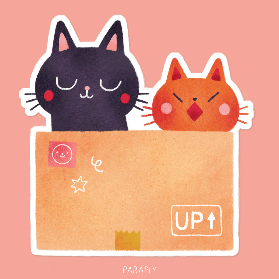 Sticker // Cats in a box