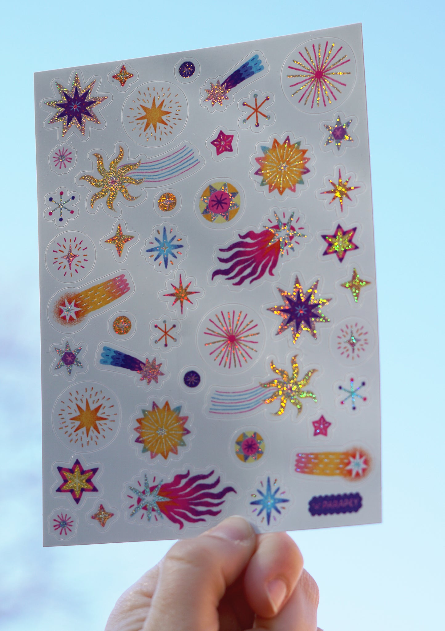 Sticker sheet // Glitter stars