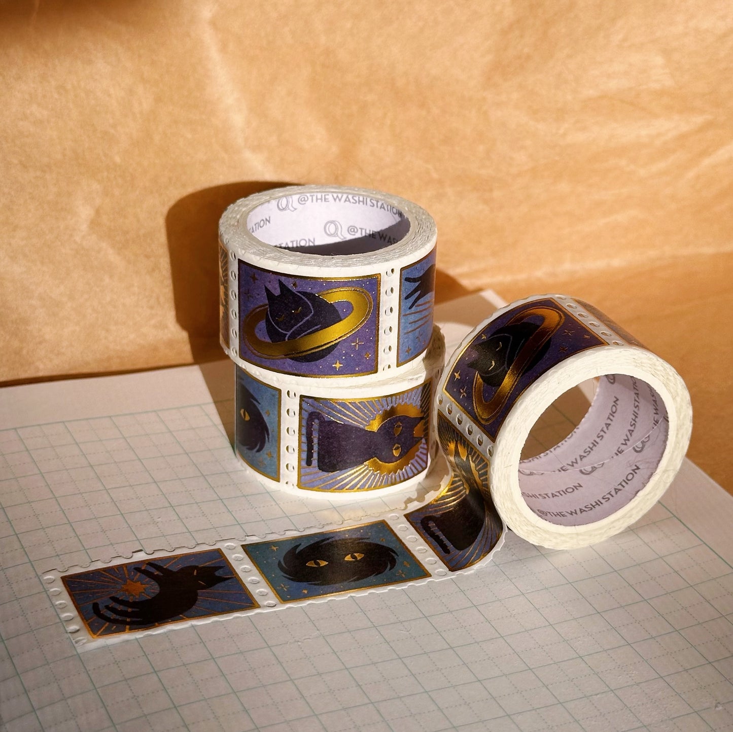 Washi Tape in Briefmarkenform // Celestial Felines