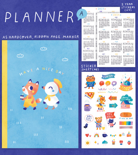 Undated A5 yearly planner (Variant A - light blue)
