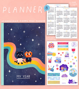 Undated A5 yearly planner (Variant A - dark blue)