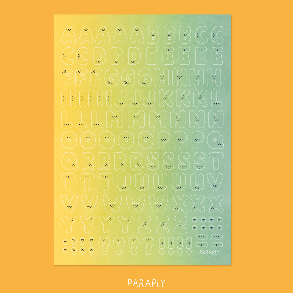 Sticker sheet // Smiling Alphabet