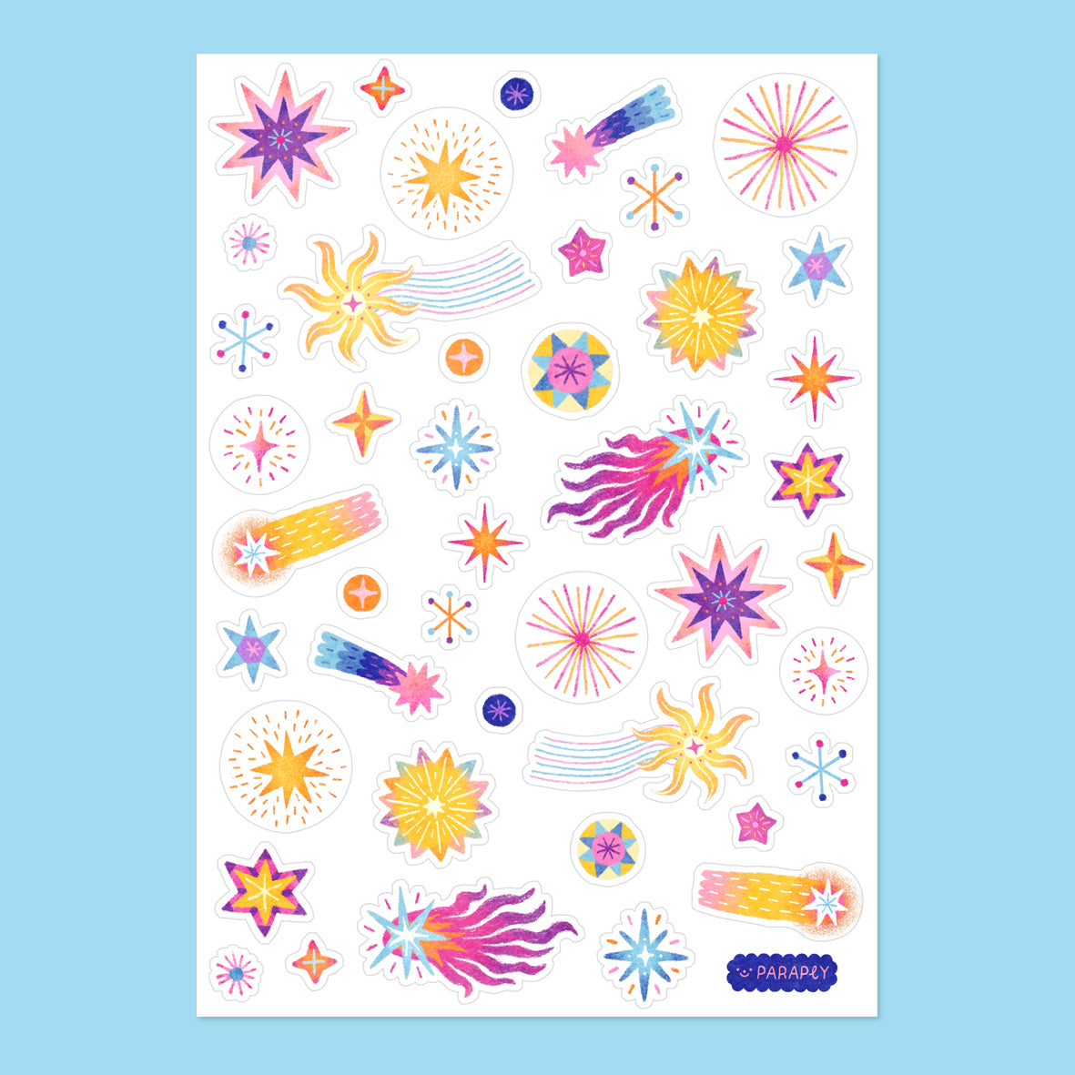 Sticker sheet // Glitter stars