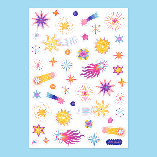 Sticker sheet // Glitter stars