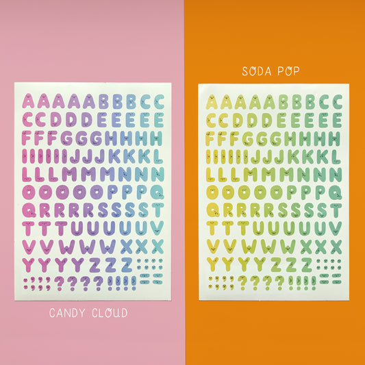 Sticker sheet // Smiling Alphabet