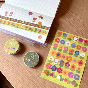 Washi Tape + sticker set // Flowers