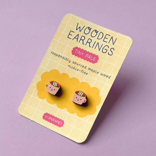 Wooden earrings // Tiny Pals Mugs
