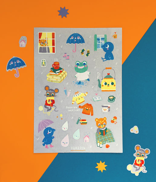 Sticker sheet // Rainy Day