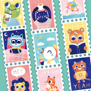Stamp Washi Tape // Funny Friends