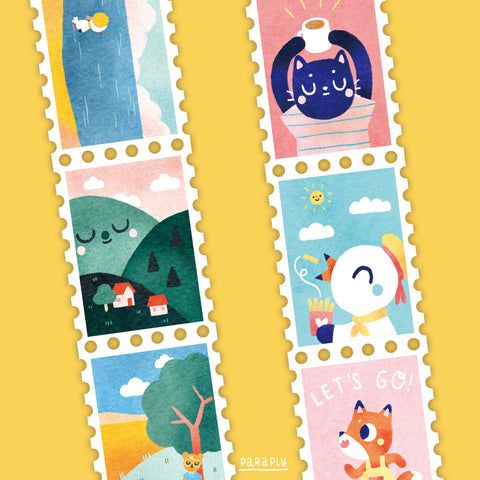 Washi Tape in Briefmarkenform // Set mit beiden Motiven