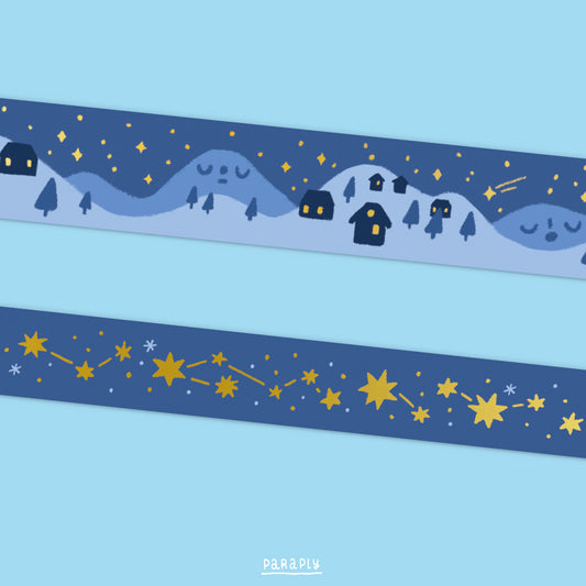 Washi Tape Set mit Goldfolie // Sternenhimmel