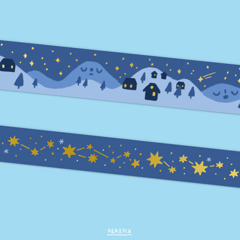 Washi Tape set with gold foil // Starry Sky