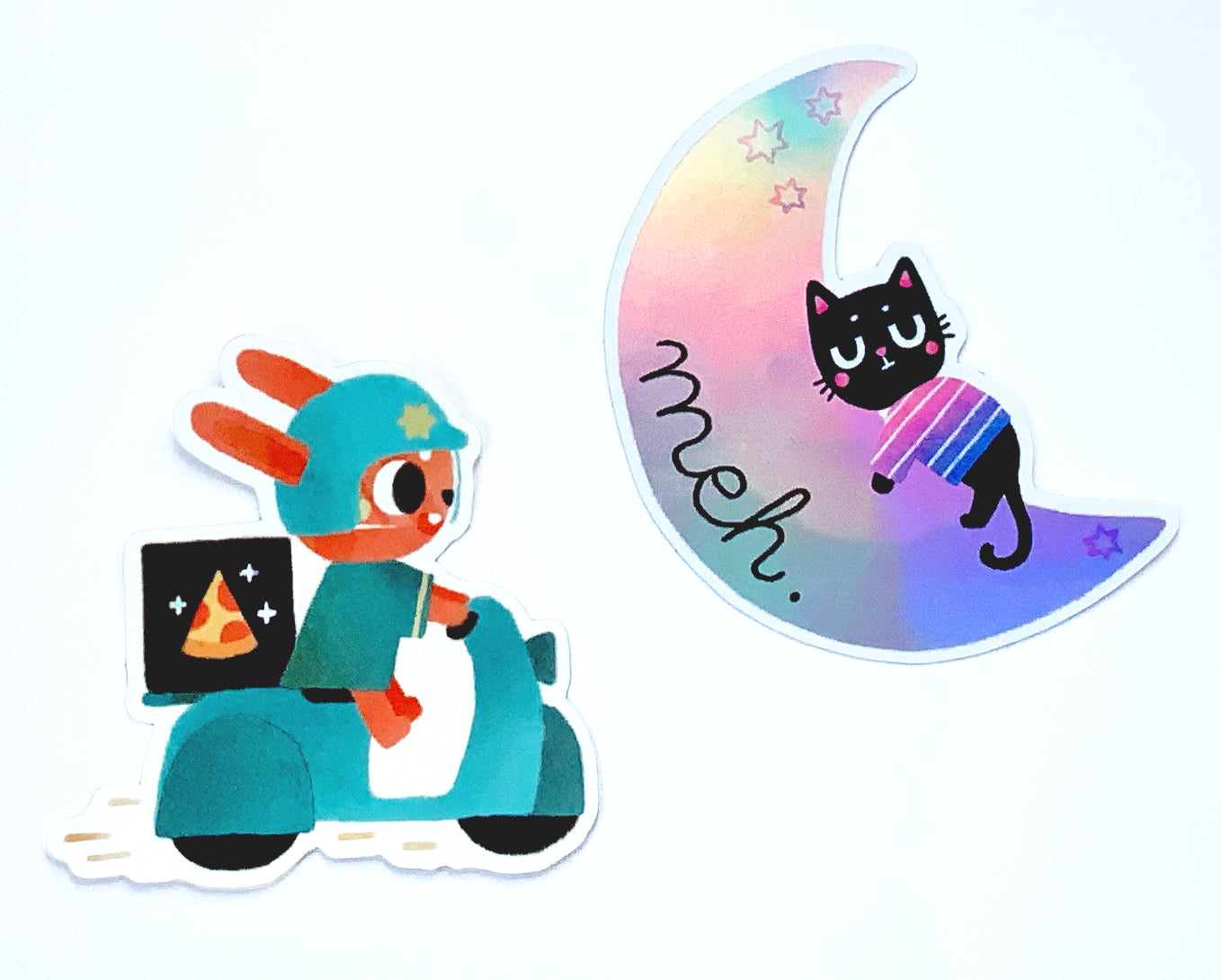 Sticker with holo details (matte) // Delivery Bunny